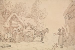 Chargement de sacs dans une charrette - Thomas Rowlandson